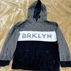 Boys Gray and Black Hoodie Sweater